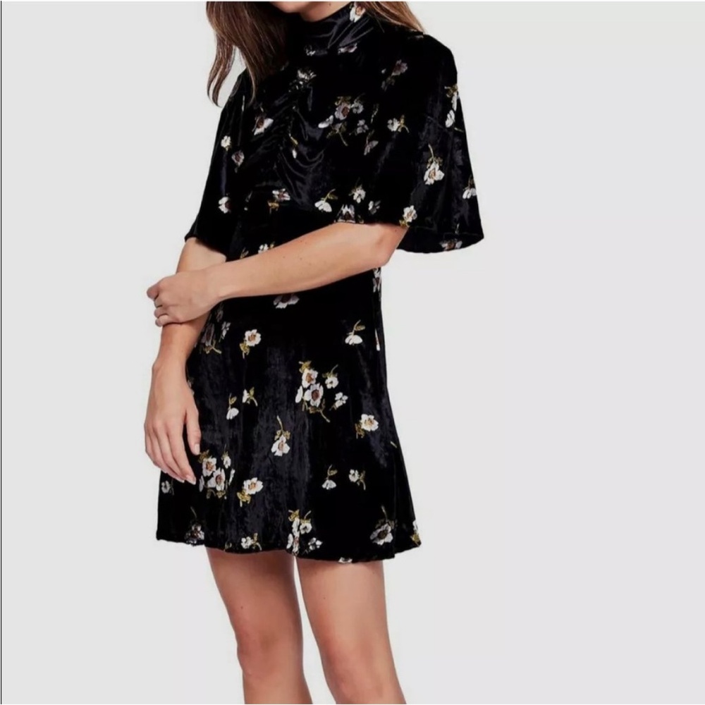 Free People Black and White A-line Mini Dress